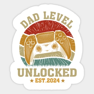 Dad Level Unlocked Est2024 New Daddy Gamer Dad Sticker